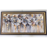 Wall decoration Size 50cm x 100cm Plus Abstract Flower Print Painting Frame