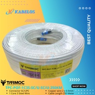 Tarmoc TPC-POF-1C3S-SC/U-SC/U-250 White | Preconnectorized Drop Cable with POF 250 Meters
