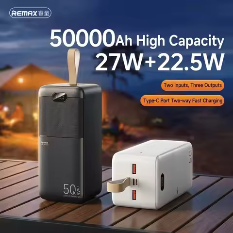 Remax PowerBank 50000mAh Spare battery Portable Charger Mobile External Battery Fast charging For Ca