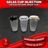 WLCMe! PP Cup Injection Oval 380ml 12oz & Datar 500ml 16oz & 700ml 24oz / Gelas Plastik Tebal / Thin