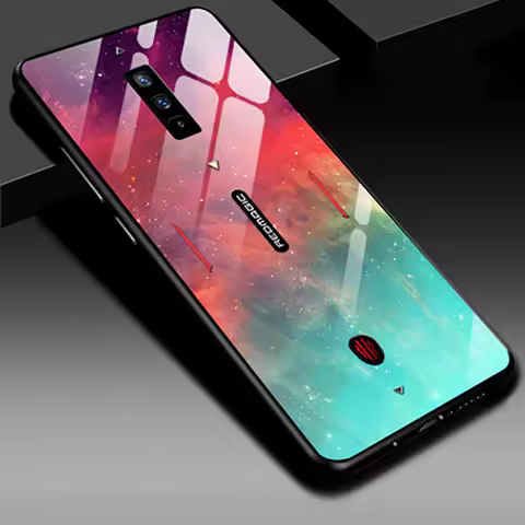For ZTE Nubia Red Magic 6 6S Pro Case Tempered Glass Silicone Frame Glass Hard Back Cover RedMagic 6