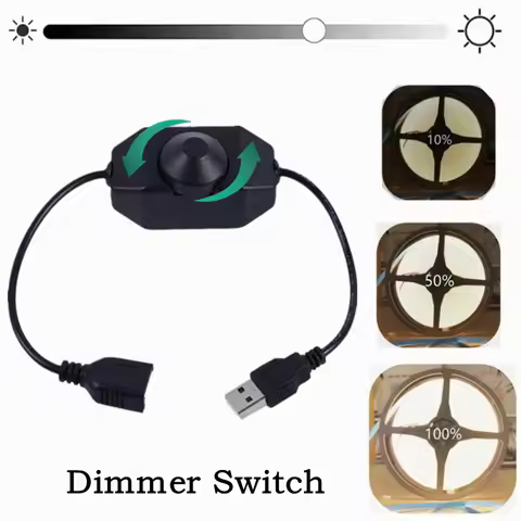 6 Types DC 5V LED Knob Dimmer Switch USB Female To Male Extension Cord with Rotary ON OFF Controller