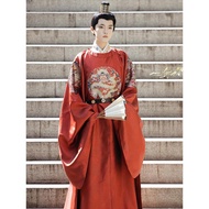 卿如故原创汉服明制圆领袍四补补服暗纹缎面提花满金工艺园补侧摆Qing Ruyuan Original Hanfu Ming-made Crewneck Robe Four Supplements202