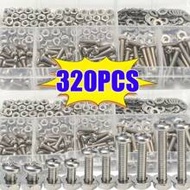 120/320Pcs Stainless Steel Screws An Head Screws Nuts Bolts Assortment Kit M2 M2.5 M3 M4 M5 Metic Nu