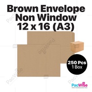 Brown Envelope / Sampul Surat Manila Coklat / Non-Window Envelope 12" x 16" – 250 Pcs/Box