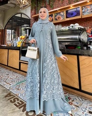 Duhayu Maxy Gamis Brukat Lebaran 2025 Terbaru Mewah Modis Modern Wanita Kondangan Pesta Pernikahan D