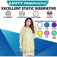 ESD Smock Blue, White, Pink, Yellow Long Sleeve Baju ESD Antistatic ESD Protection 防静电衣 Antistatic S