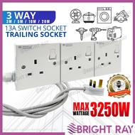 (3M/ 5M/10M/15M/20M) SIRIM 3 Way 13A Switch Socket with 40076 (1mm) x3C Pure Copper Cable Portable E