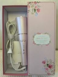 【全新】日本 KINUJO 絹女 spin & curl 自動旋轉捲髮棒｜絲綢陶瓷不傷髮 電棒捲 造型器（附原裝盒/說明書）