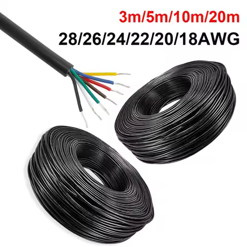 7 Core 12V Car Wire UL2464 Tinned Copper Stranded Cable 7Pin Conductor Electrical Wire for Trailer S