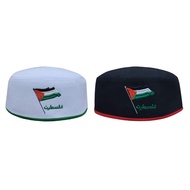 Kopiah Putih Hitam Logo Palestin Exclusive, Kupiah Palestine