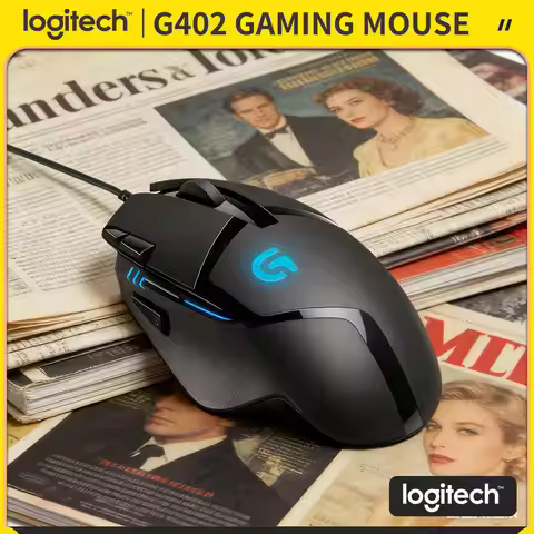 Logitech G402 Wired Mouse 500 IPS Tracking 4000 DPI 8 Buttons 20M Clicks Ergonomic Design for Laptop