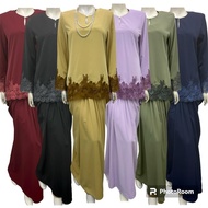 EUDORA Kurung Kedah Fishtail LACE Muslimah Fashion 2024 with Pario Instant Plus size