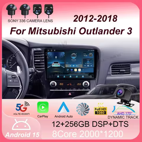 Android 15 For Mitsubishi Outlander 3 GF0W GG0W 2012 - 2018 Left hand drive Car Radio Navigation Mul