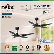 2 unit DEKA F5DC Pro Remote Ceiling Fan 10 Speed DC Motor | Black | Oak | Light wood | 56'' ABS Kipa
