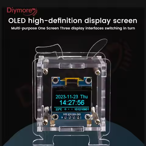 ESP8266 Mini Electronic Clock DIY Kit 0.96 Inch OLED Display Support 2.4G Wifi Networking With Case 