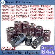 2PCS/Lot Ox Horn Capacitor 400V 450V 500V 220uF 270uF 330UF 390uF JPN Aluminum Capacitor 105℃ 500V33