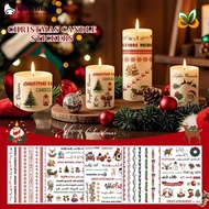 QUENNA Christmas Sticker for Candle Window Face/Body Easy Apply Holiday Party Tattoo Sticker Set Hom