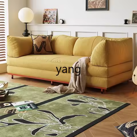 LMM Furniture Cow Horn Folding Small Apartment Double Sofa Bed