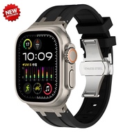 Sports Silicone Strap for iWatch Ultra 3 49mmLuxury Rubber Band for iWatch Series11 10 9 8 7 6 5 4 S
