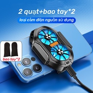 Quạt tản nhiệt siêu lạnh FS01tản nhiệt 2 quạt làm mát điện thoại siêu nhanhcó Led RGBchơi game PUBG 