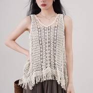 VINTAGE RETRO Tassel Knitted VEST knitted vest vest woman