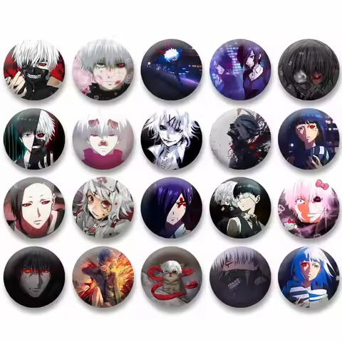 Creative Anime Tokyo Ghoul Button Pins Cartoon Round Brooch Cute Jewelry Badge on Clothing Backpack 