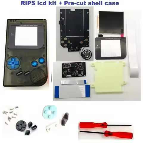 Q5 Version Super OSD RIPS Highlight Backlight LCD Mod/Pre-cut Shell Case/Speaker For Game Boy DMG GB