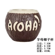 Cốc Pha Chế Cocktail Bằng Gốm Sáng Tạo Tiki Cup Cốc Trái Cây Vỏ Dừa Bar Cá Nhân Hóa Cốc Pha Chế Cock