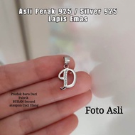 Gandulan Kalung Huruf D Perak Asli Silver 925 Lapis Emas Putih Asli Awet Anti Karat Ada Surat Gandul