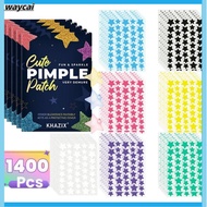 WAYCAI 1400 Pcs รูปดาว แผ่นปิดสิว หลากสีสัน มองไม่เห็น แผ่นปิดสิวหน้า ทนทาน บางเฉียบ แผ่นปิดสิวคอนซี