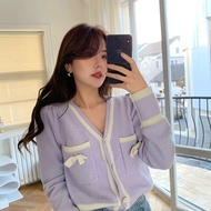 RIBBON POCKET CARDI KOREAN CARDIGAN SWEATHER KOREAN SWEATER WOMEN PREMIUM KNIT MATERIAL