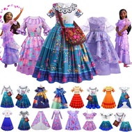 Ready stocks Kids Girls Encanto Cosplay Costumes Fancy Princess Dresses and Bag