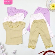 Age 0-4 Years >> 3 Sets of Little Q Baby & Girls Clothes Short Sleeve T-Shirt Set with Chest Buttons