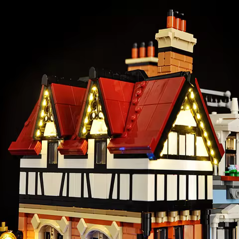 BRIXSPARK LED Lighting Kit for Lego 10350, USB DIY Light Set For Tudor Corner Building Blocks, Brick