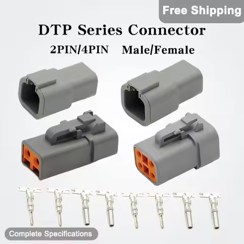5Sets DTP Series Connector Deutsch DT06-2S/DT04-2P 2Pin 4Pin Male Female Waterproof Electrical Auto 