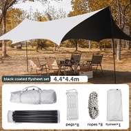 Camping Waterproof UV-proof Shelter 4x6 Tent Awning Butterfly Shape Tarp Flysheet black Coating 5.5m