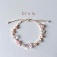 Gentle 4-leaf clover drawstring bracelet for women