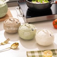 Cream Style Lard Jar Oil Splash Spicy Jar Ceramic Meat Oil Jar High Temperature Resistant Kitchen Sp