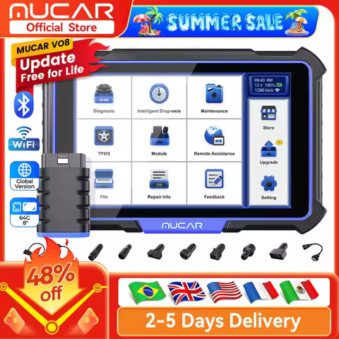 Gobal Version MUCAR VO8 Professional OBD2 Diagnostic Tool Full System Diagnosis ECU Coding Bi-direci