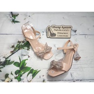 Sandals With Rhinestone Bow Heels