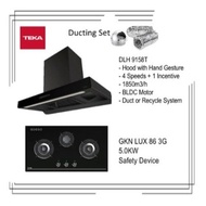 Teka Hood DLH 9158T with Touch Control and Hand Gesture 1850m3/h + GKN LUX 86 3G AI AL 5.0KW Hob