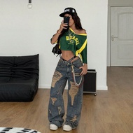 Lễ hội Rave Brazil mùa hè dành cho phụ nữ Đường phố Y2K Đi chơi Đồ thể thao Áo thun croptop họa tiết