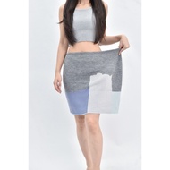 (((3XL) giordano ladies Knitted Elastic Waist Blue Skirt Second-Hand Clothes
