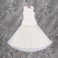 C347 BELLITA BRAND Cream Skirt Set Suit Clothes Evening Dress Work