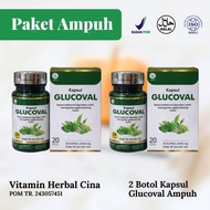 (1 BOTOL BPOM) 20 KAPSUL GLUCOVAL GOSUGAR LABU CINA OBAT DIABETES AMPUH PENURUN GULA DARAH LUKA BASA