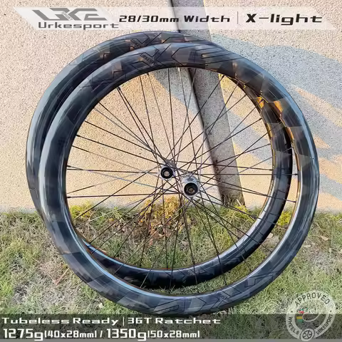 700c 28/30mm Width X Light 1275g Road Carbon Wheels Disc Brake Urke210 Ratchet Center Lock Tubeless 