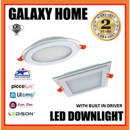 CIMA PICCOLUX 12W/18W GLASSICAL GLASS FRAME 4"/6" LED DOWNLIGHT ROUND/SQUARE [2 YEAR WARRANTY] OSRAM PHILIPS SENCO CIELO