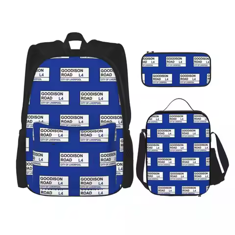 Everton Football Team Goodison Road Street Sign Backpacks Bookbag School Bags Rucksack Lunch Bag Pen
