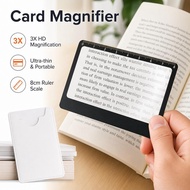 Lens Magnifying 3 Times Portable Time Business Card Card Lens Glass Magnification Glass Reading Q0n9